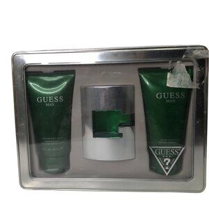 GUESS MEN EAU‎ DE TOILETT SPRAY/ HAIR & BODY WASH/ AFTERSHAVE GIFT SET NIB